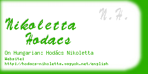 nikoletta hodacs business card